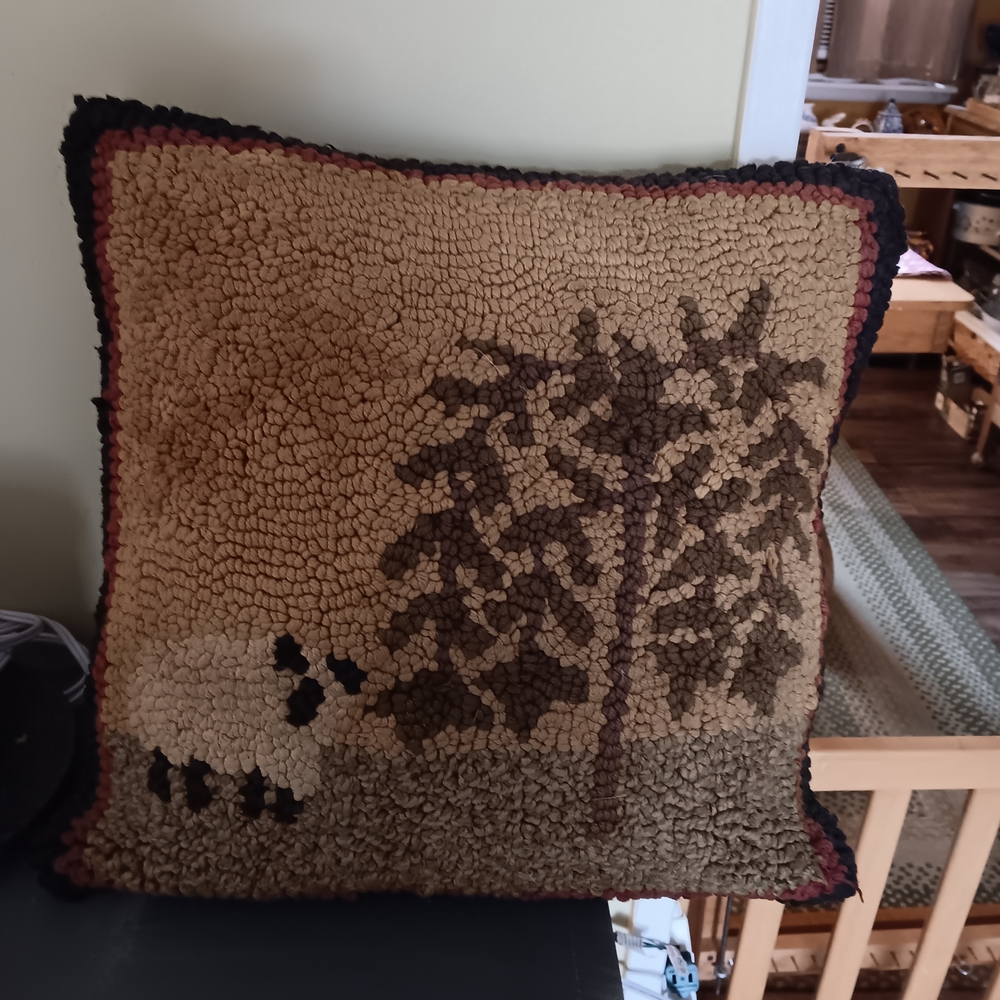 Rustic Sheep and Tree Accent Pillow